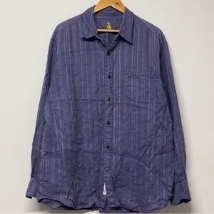 Tommy Bahama Blue Linen Long Sleeve Button Down Shirt
